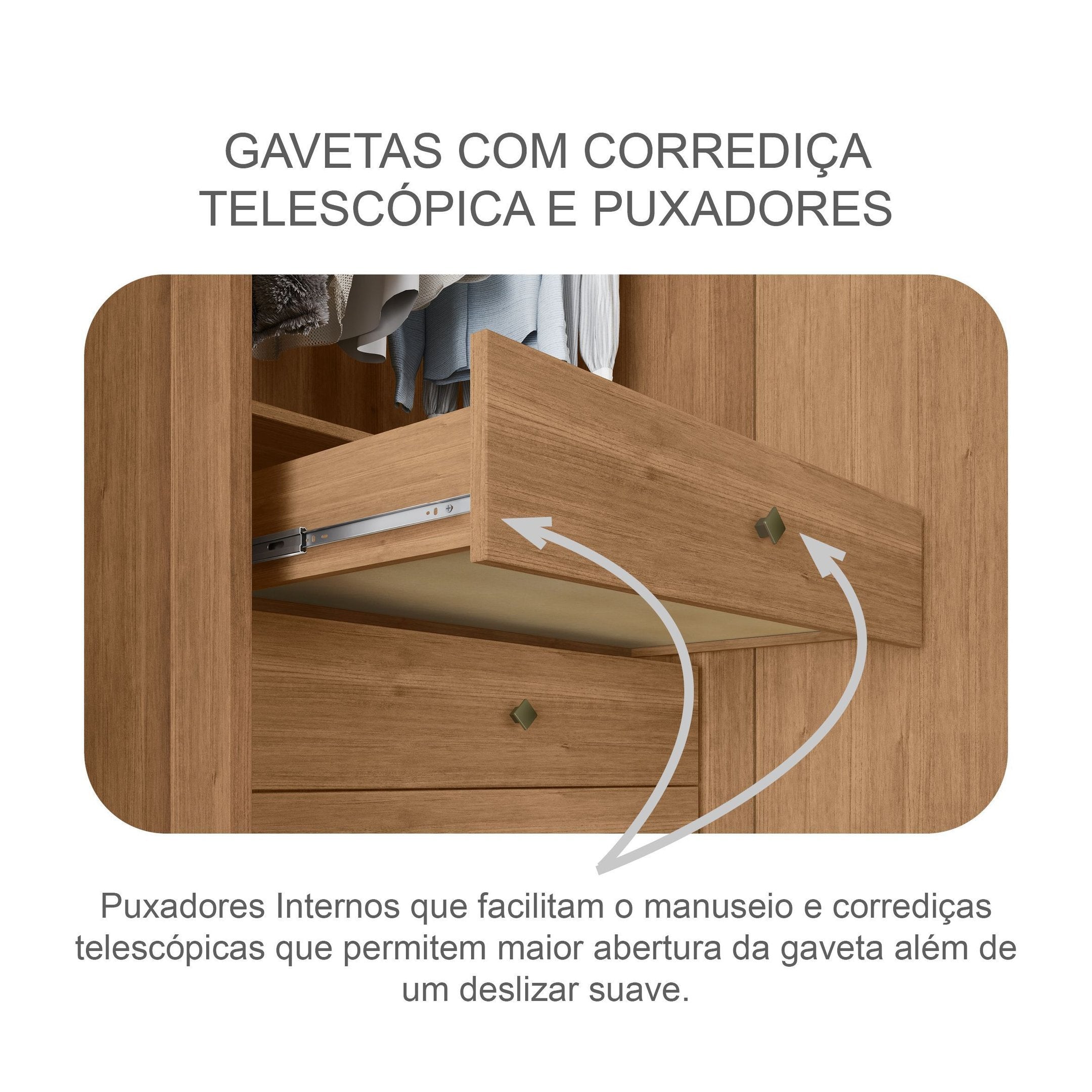 Guarda-Roupa Casal 6 Portas 6 Gavetas Reno Novo Horizonte 100% MDF Marrom/Cumaru/Fendi