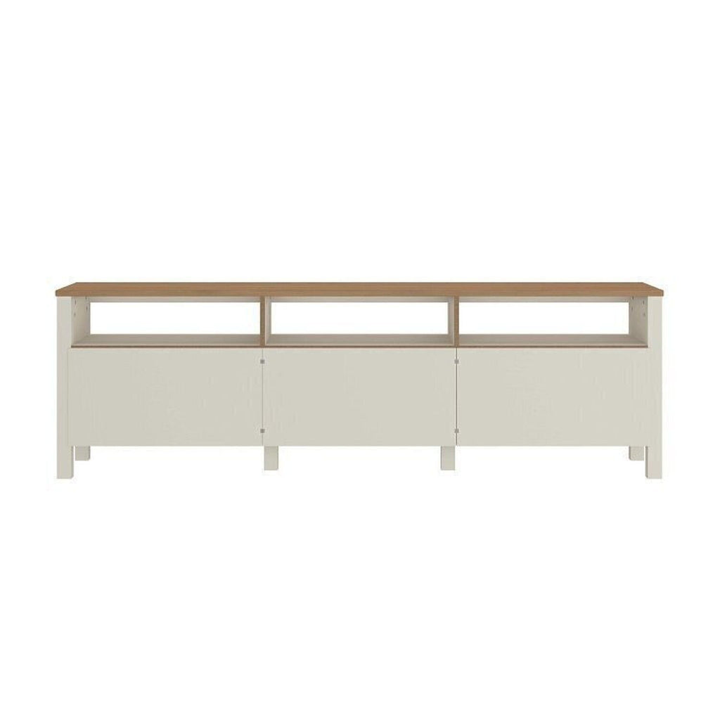 Conjunto Sala de Estar 2 Peças Rack e Cristaleira Ananda CabeCasa MadeiraOriginals Off White/Mel
