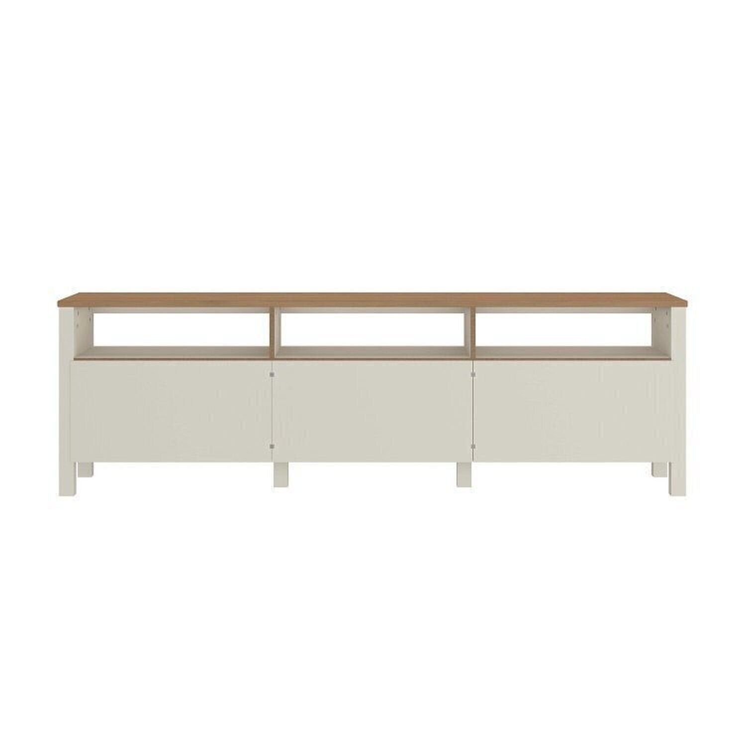 Conjunto Sala de Estar 2 Peças Rack e Cristaleira Ananda CabeCasa MadeiraOriginals Off White/Mel