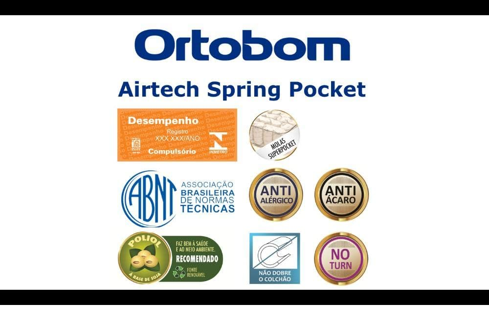 Colchão Casal Ortobom Molas Ensacadas Airtech Bege 138x188x25cm