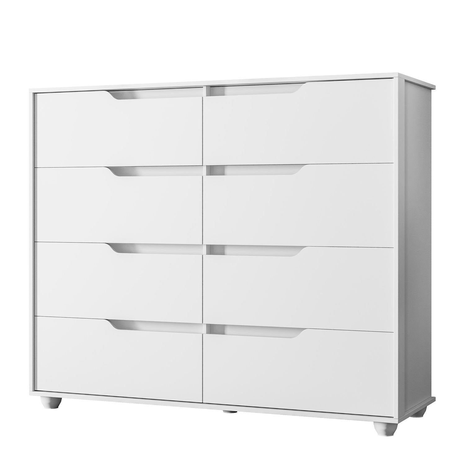 Cômoda 8 Gavetas Doble Albatroz Móveis Branco/Freijó