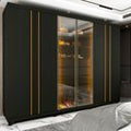 Guarda-Roupa Casal 6 Portas com Pés e LED Absolut New Reflecta 100% MDF Off White Gelius Móveis