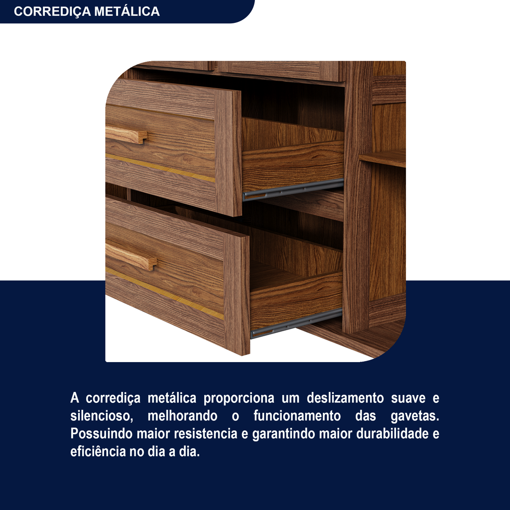 Guarda-Roupa Casal com Espelho 12 Portas 4 Gavetas Rio Branco Premium Yescasa Marrom/Ypê