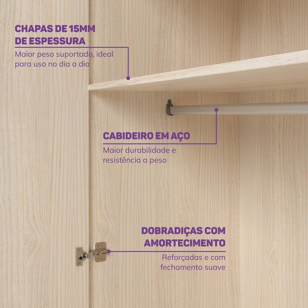 Quarto Infantil Completo Guarda-Roupa Curió Bicama Escrivaninha Estante Petit Verde/Mel Casatema