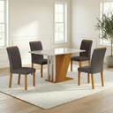 Conjunto Sala de Jantar Mesa Retangular Tampo MDF/MDP com 4 Cadeiras Miami Yescasa