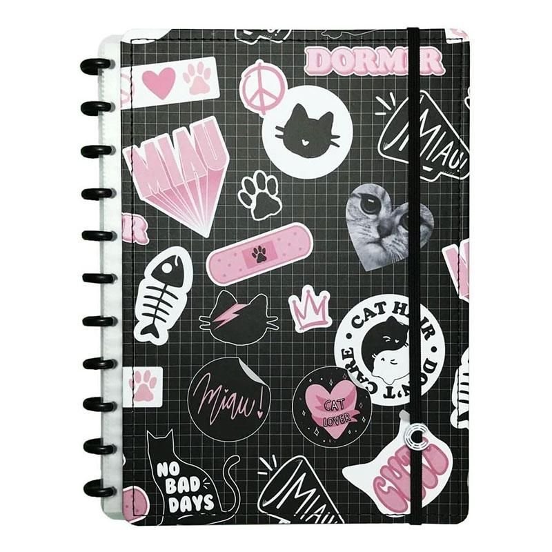 Caderno Inteligente Uatt Miau Lover Grande 80 Folhas CIGD4098 Colorido