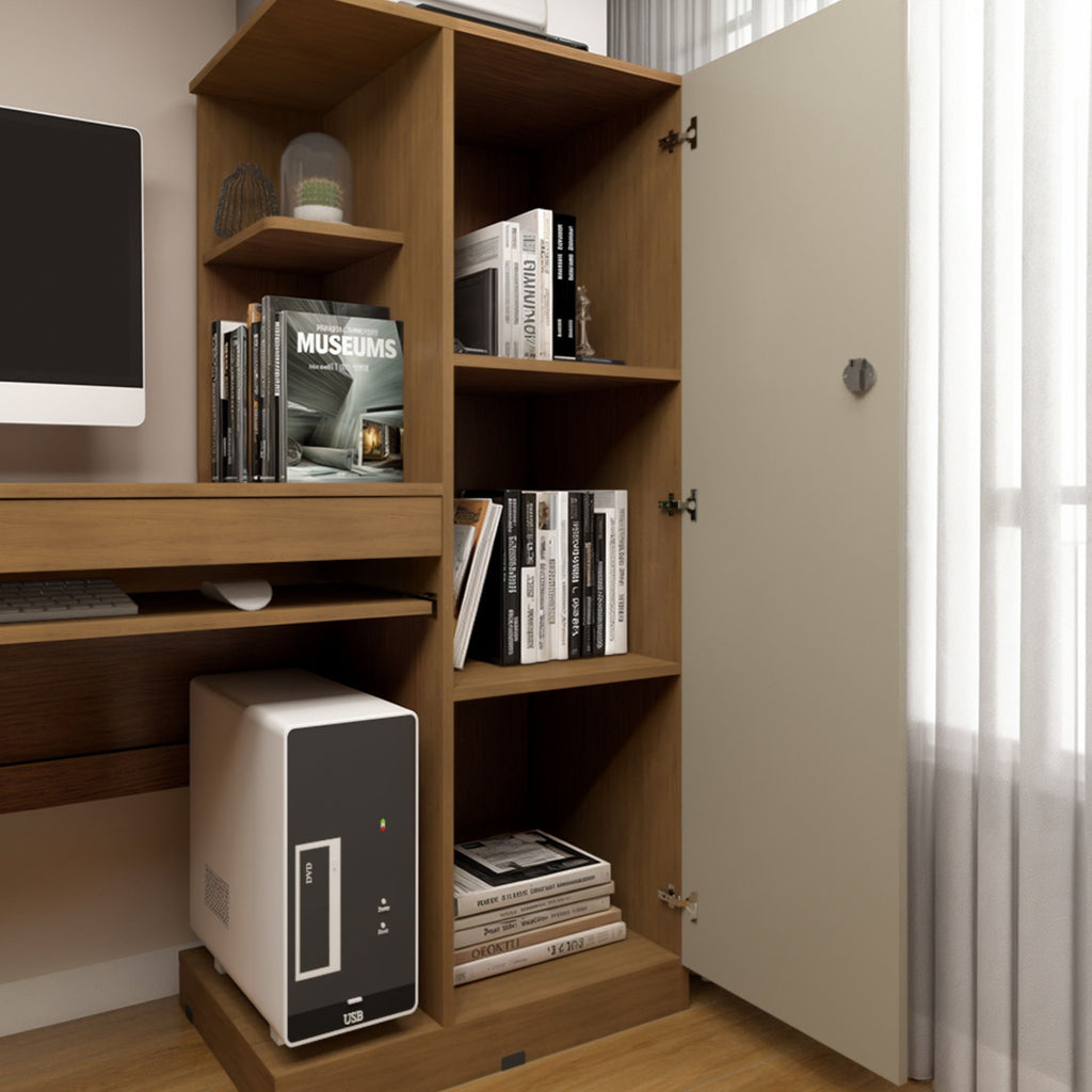 Mesa para Computador Escrivaninha com Armário Office 1 Gaveta 130cm Valdemóveis