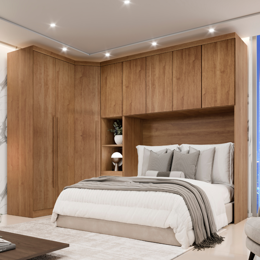 Guarda-Roupa Modulado Casal Safira 008 MDF 8 Portas 4 Gavetas Clic Móveis