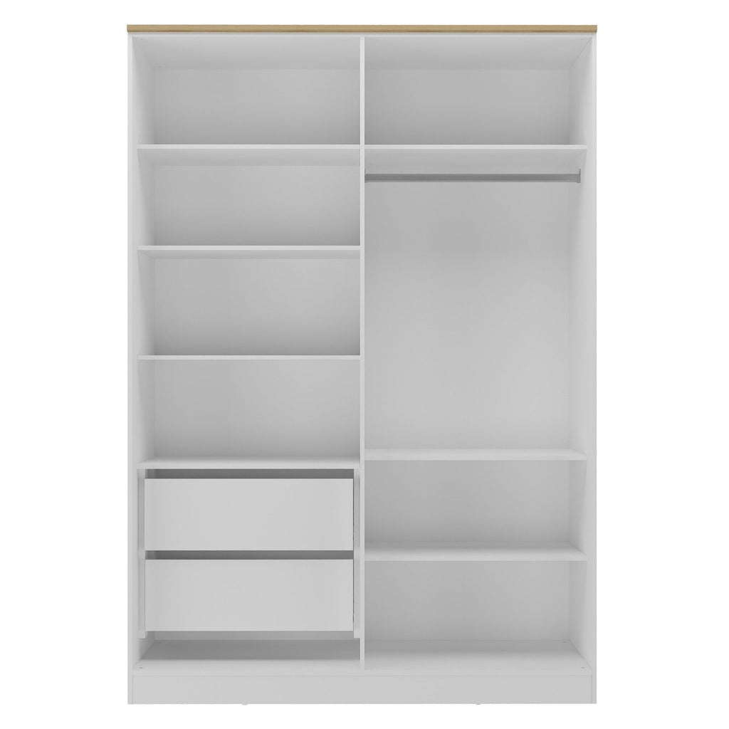 Guarda-Roupa Infantil 4 Portas 2 Gavetas Sky Yescasa 100% MDF Branco/Olmo Italiano