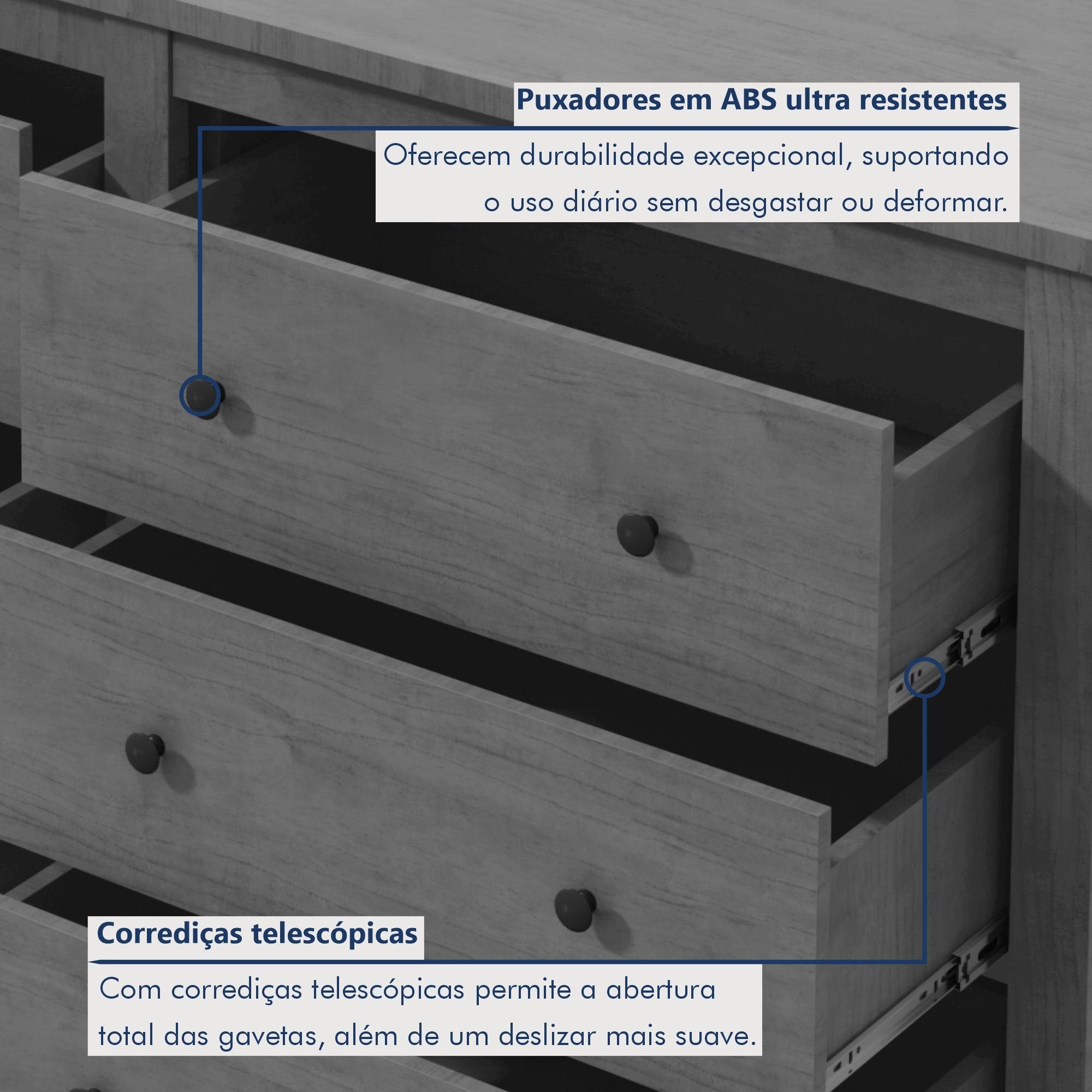Cômoda para Quarto 6 Gavetas Estilo Clássico MDF Maggiore New 162cm Espresso Móveis Branco