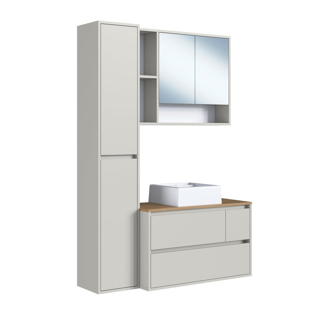 Conjunto para Banheiro Modulado 3 Peças Gabinete Suspenso com Cuba Belarus Art in Móveis 108cm Arenas