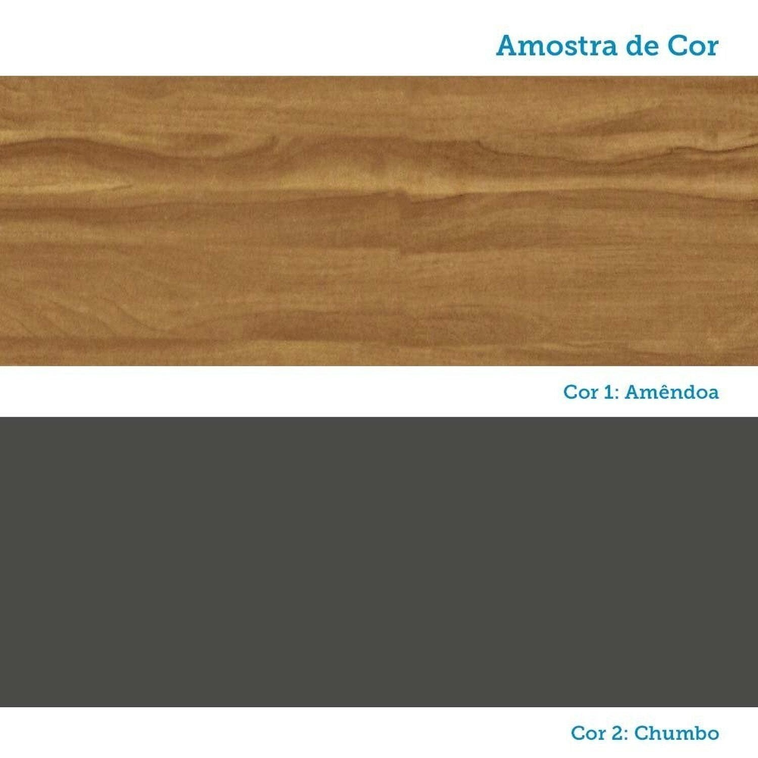 Balcão de Cozinha 2 Portas Basculantes 3 Gavetas com Tampo 120cm Vicenza Espresso Móveis Cinza/Amêndoa/Chumbo