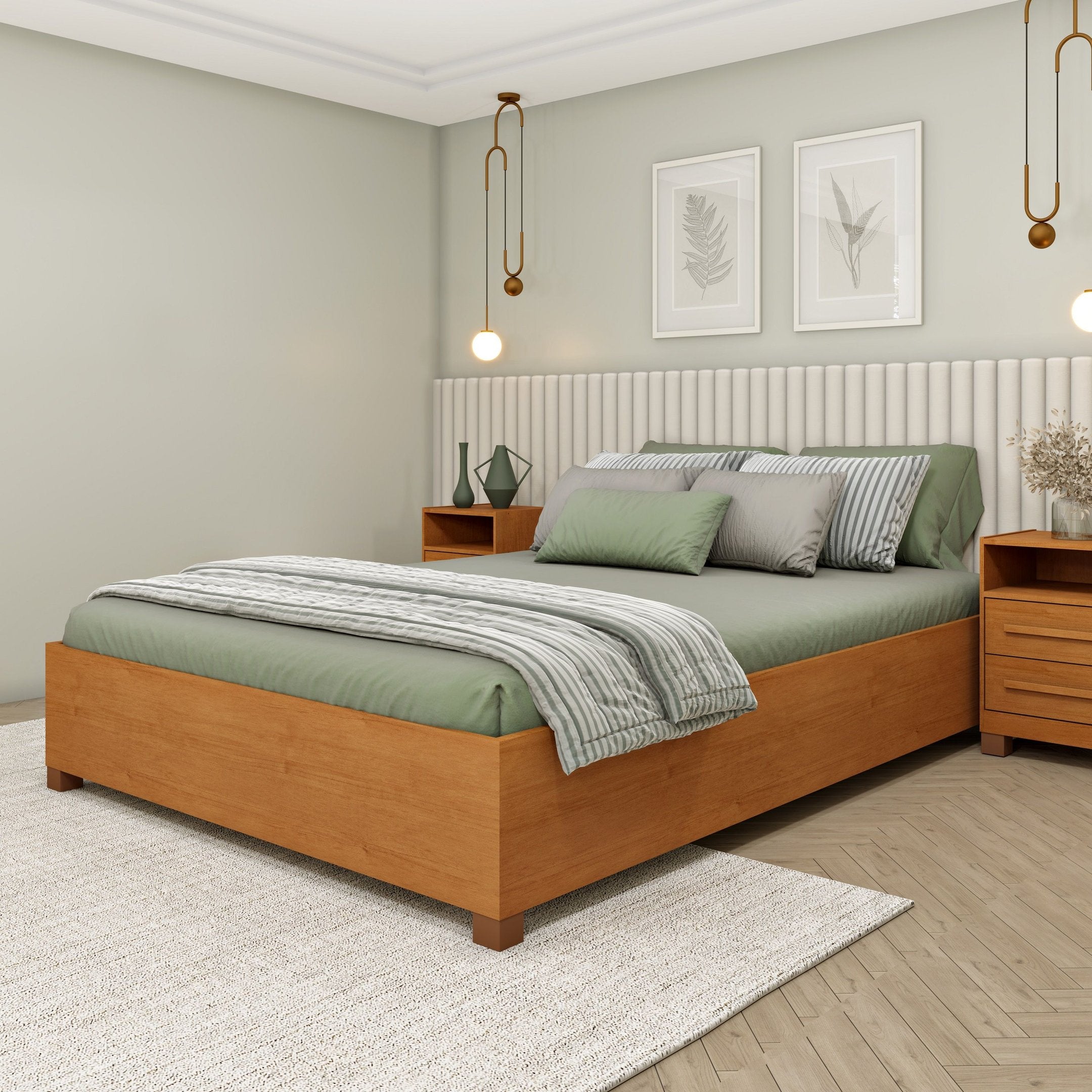 Cama Casal Mônaco MDP 193cm x 144cm Tcil Móveis Branco/Neve
