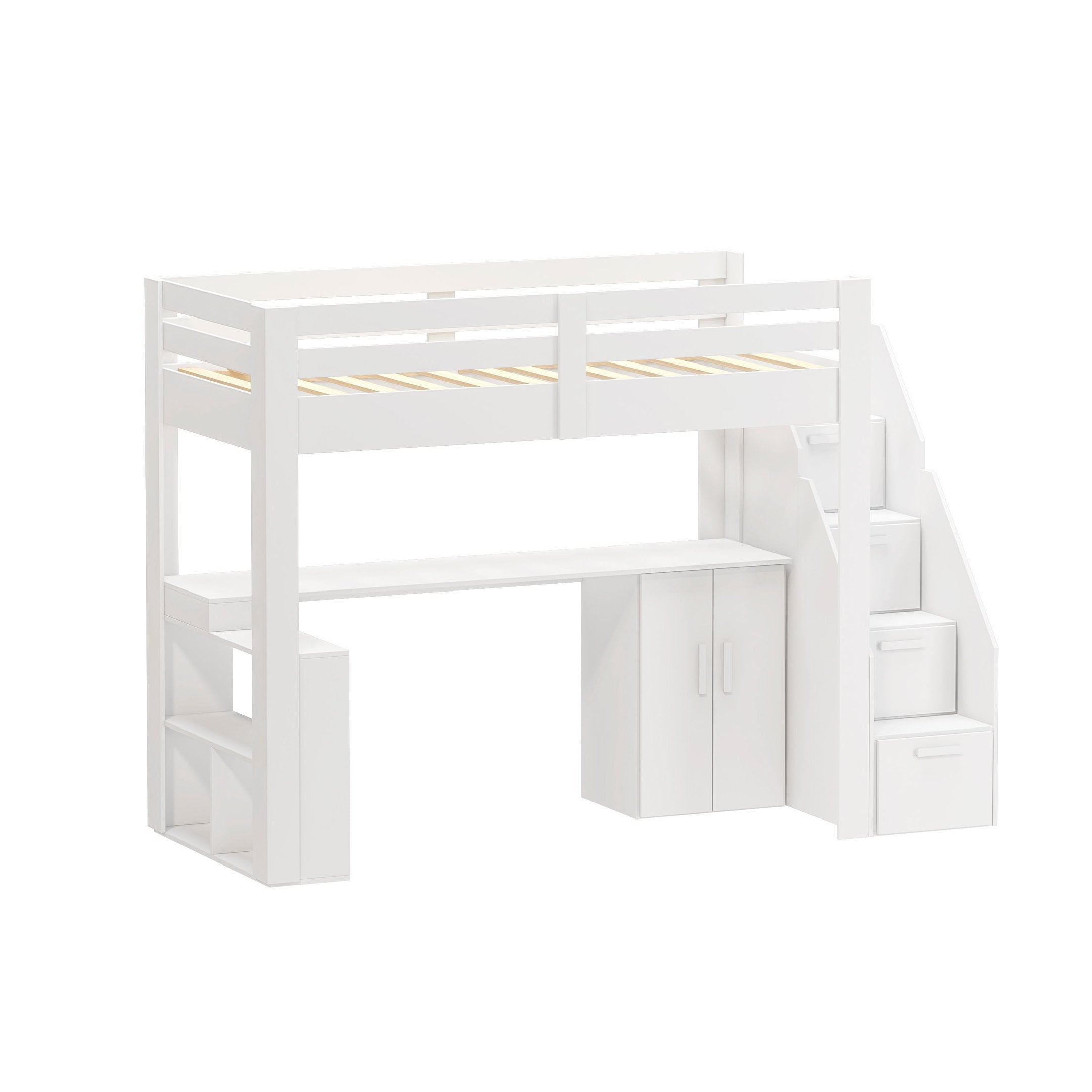 Cama Office Multifuncional Solteiro Adulto Star Plus Casatema MadeiraOriginals Branco