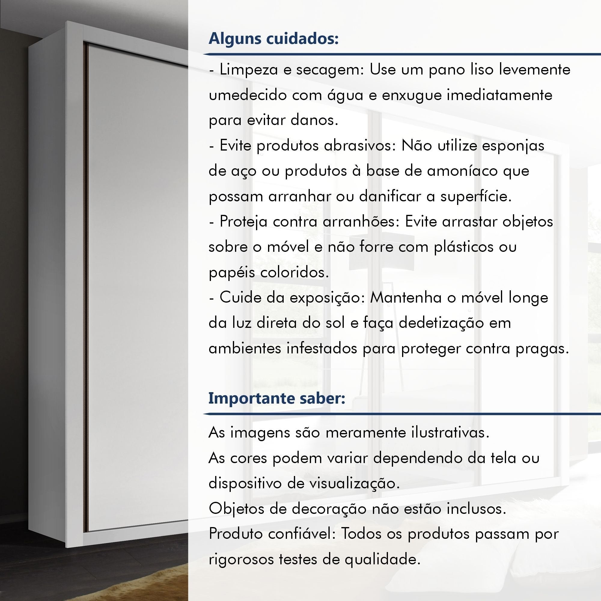 Guarda-Roupa Casal 4 Portas de Correr 4 Gavetas Zara Yescasa MDP Branco