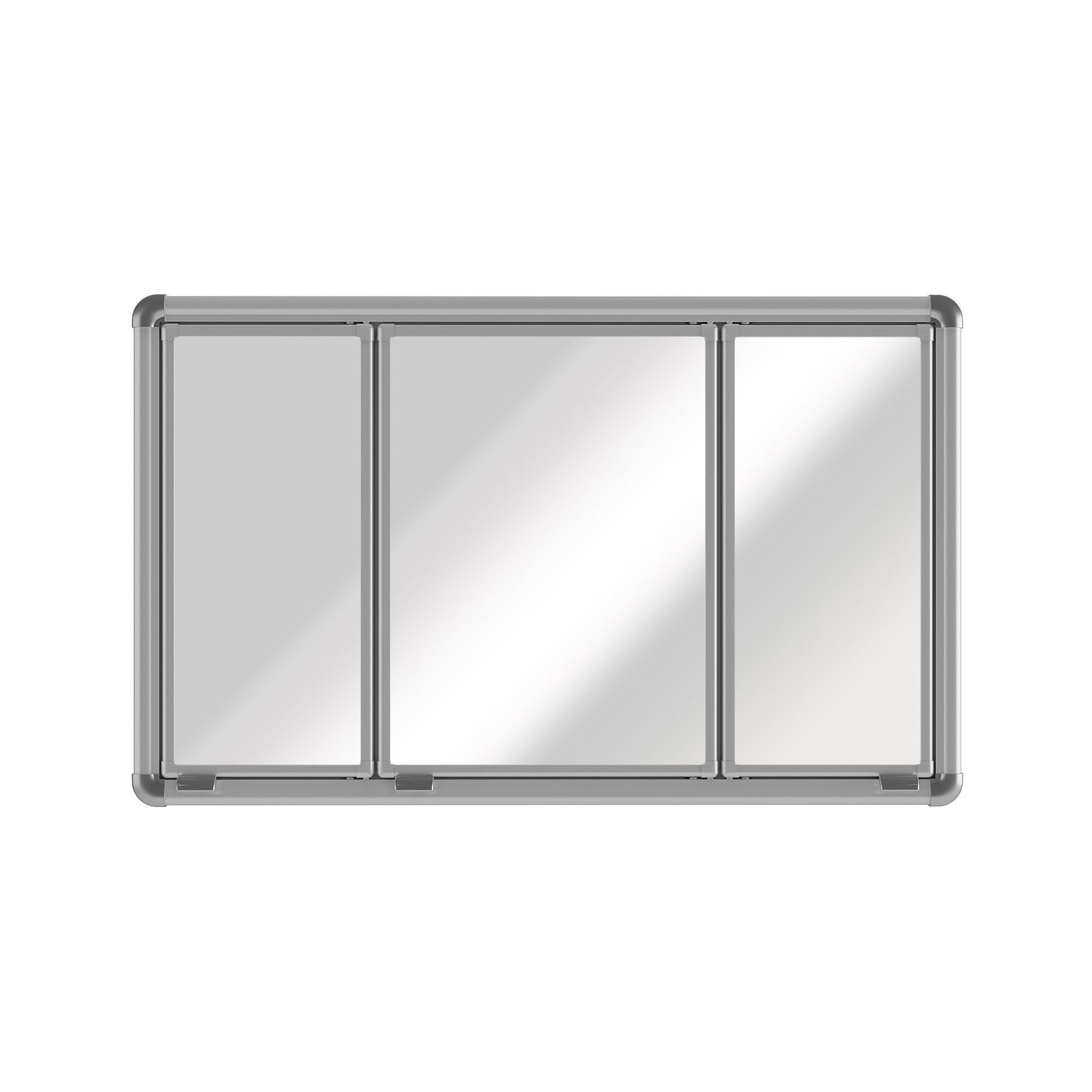 Espelheira para Banheiro 3 Portas em Alumínio Astra 73cmX45cm Plus