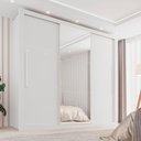 Guarda-Roupa Casal 3 Portas com Espelho 4 Gavetas Costa Rica Cinamomo Off-White Sallêto Móveis