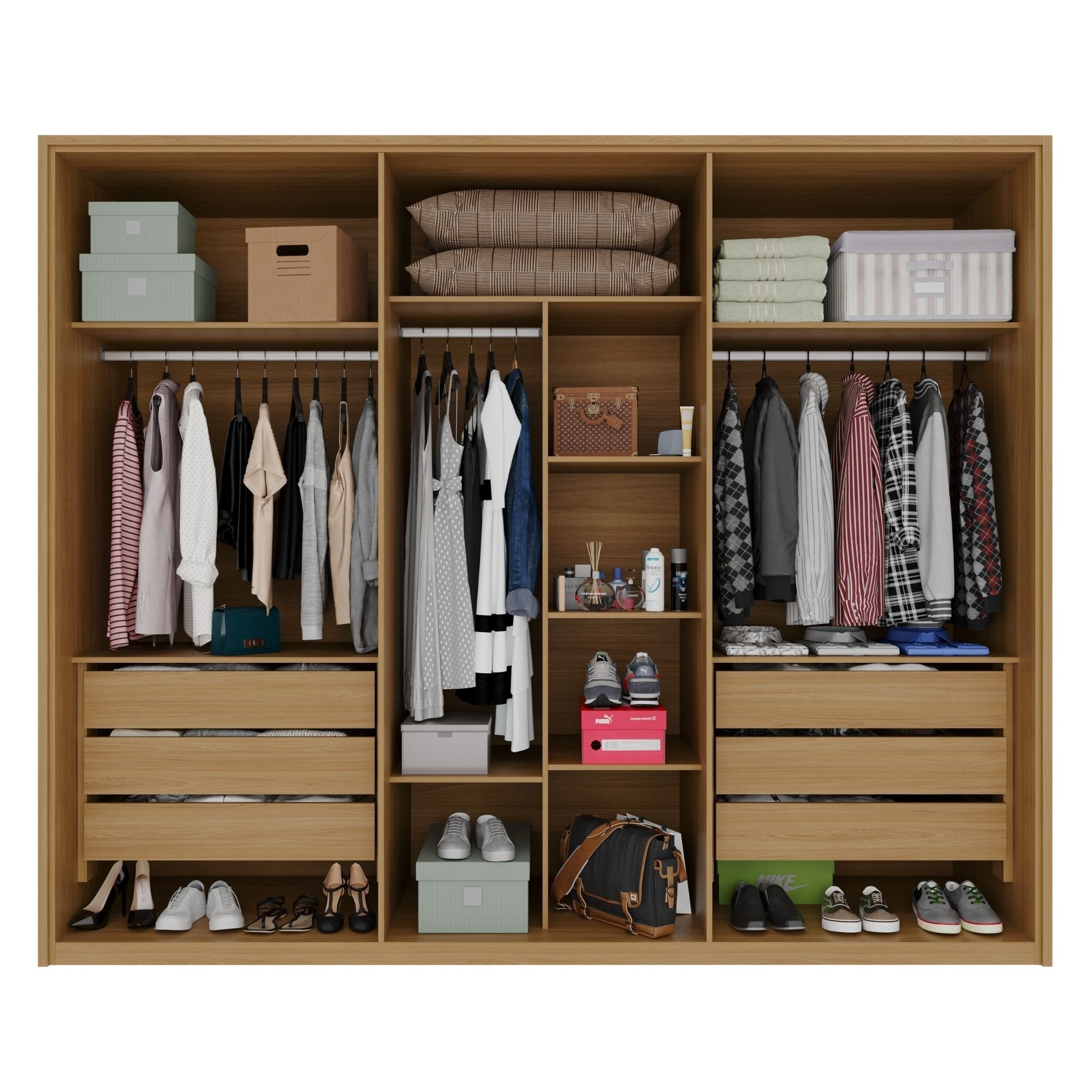 Guarda-Roupa Casal 6 Portas 6 Gavetas 100% MDF Lizz Casa D