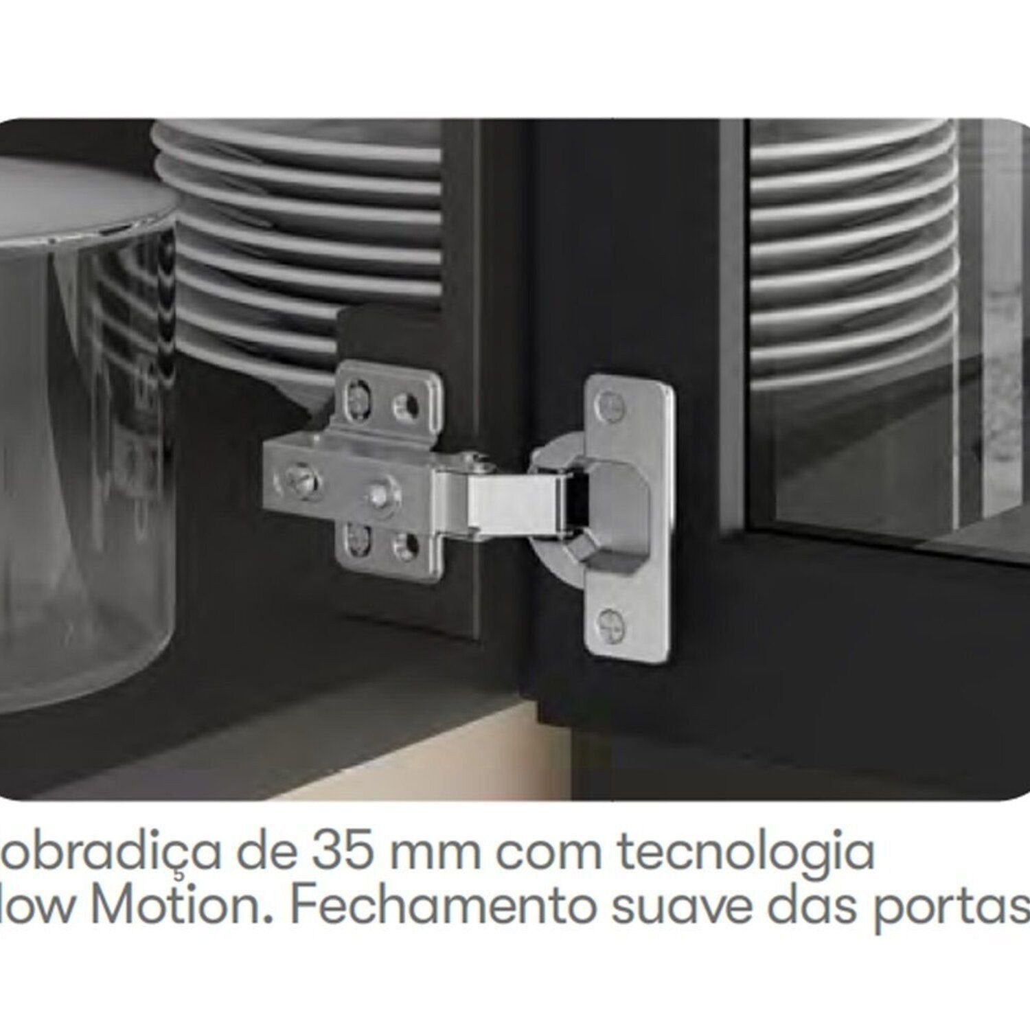 Cozinha Modulada em Aço Exclusive Itatiaia 7 Peças 12 Portas 7 Gavetas Cristaleira Preto/Grafite/Matt