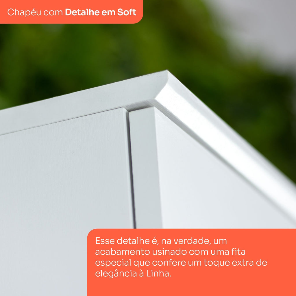 Armário Aéreo 3 Portas 120cm Americana Henn Branco/HP