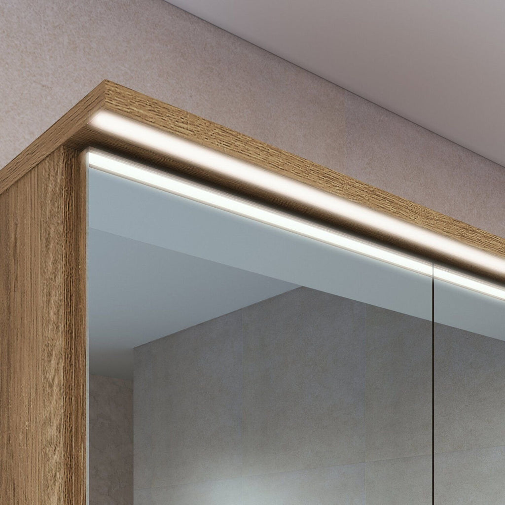 Conjunto para Banheiro Modulado 5 Peças com Iluminação LED e Cuba Yescasa 156cm Bege/Mel/Arenas
