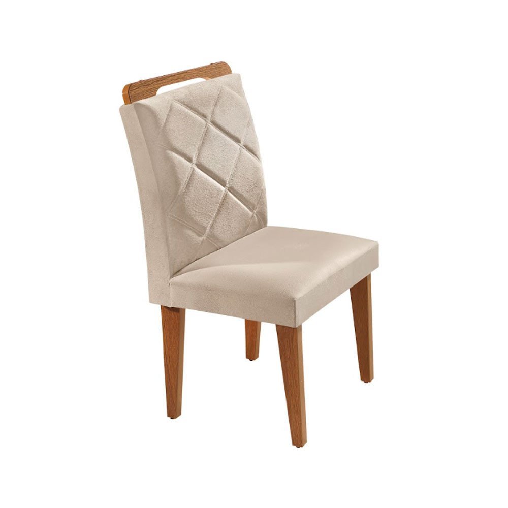 Conjunto Mesa de Jantar Alvorada 180 cm com 6 Cadeiras Melissa MDF Vidro Rufato