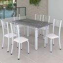 Conjunto Sala de Jantar Mesa Tampo de Granito com 6 Cadeiras Topázio Sara Yescasa