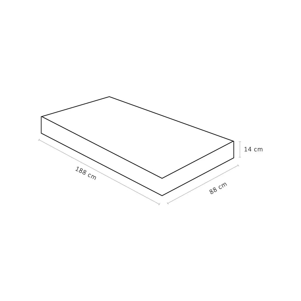 Colchão Solteiro Ortobom Espuma D33 Light 88x188x14cm Branco/Cinza