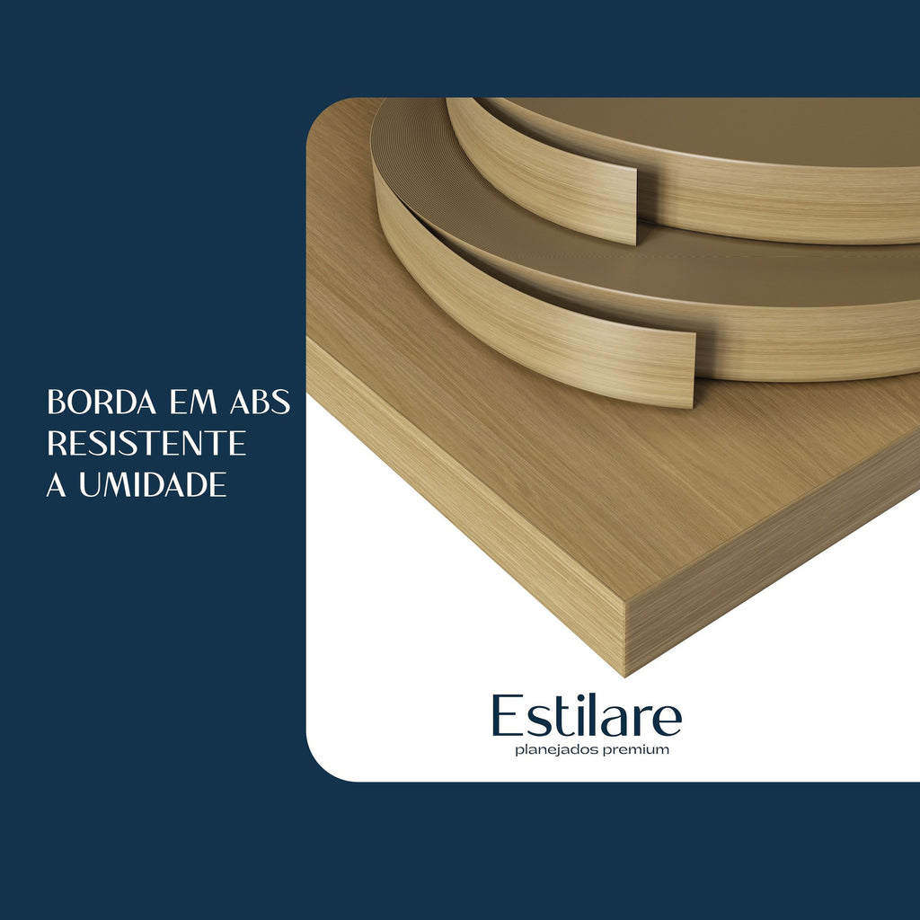 Espelheira para Banheiro Estilare Nature 110cm Carvalho Esp4034