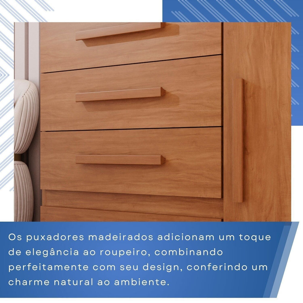 Cômoda para Quarto 1 Porta 4 Gavetas Pérola Espresso Móveis Marrom/Cinamomo