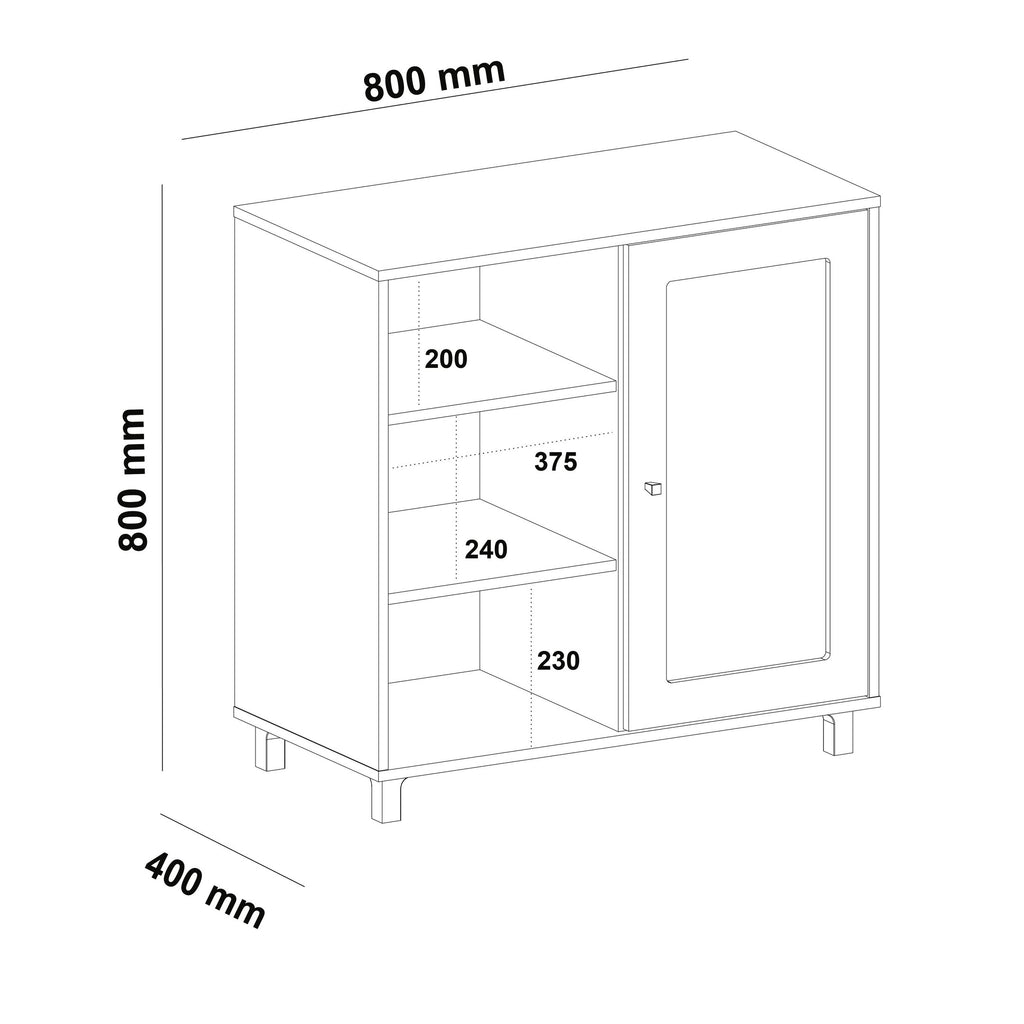 Conjunto Sala de Estar Charlotte Rack Buffet e Mesa de Apoio Artely Móveis Carvalho/Menta