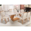 Conjunto Mesa de Jantar Alvorada 180 cm com 6 Cadeiras Melissa MDF Vidro Rufato