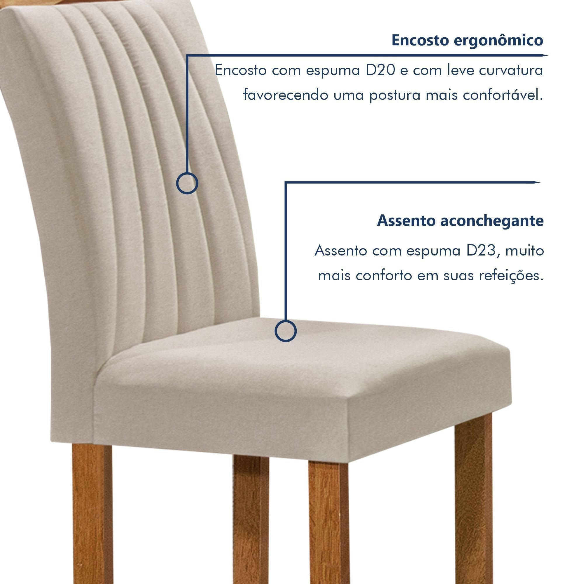 Conjunto Sala de Jantar Mesa Tampo Redondo Vidro Kansas 100cm com 4 Cadeiras Arizona Cel Móveis