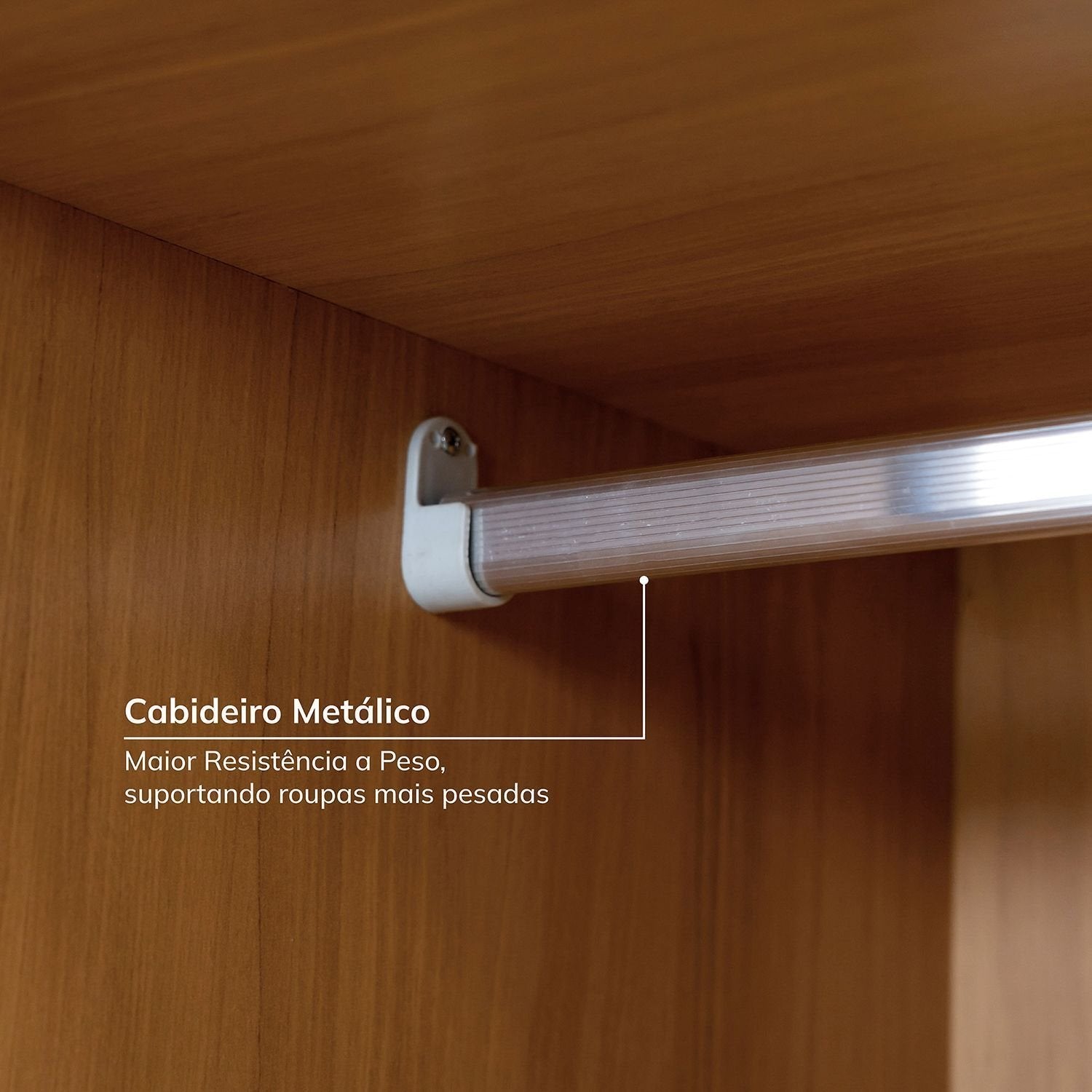 Guarda-Roupa Casal 3 Portas de Correr Samambaia CabeCasa MadeiraOriginals 100% MDP/MDF Carvalho
