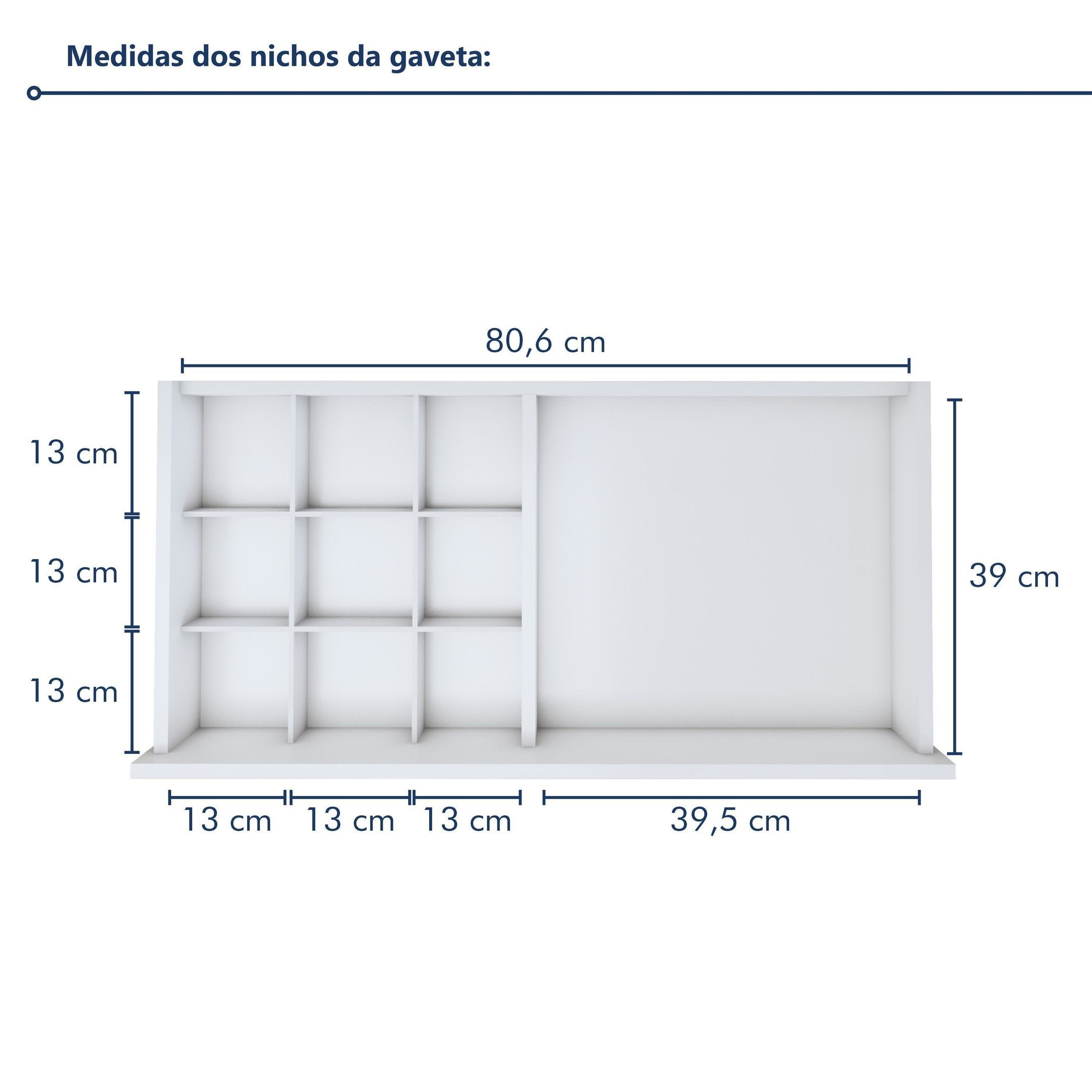 Escrivaninha 100% MDF Berlim 5 Gavetas 136cm Yescasa