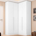 Guarda-Roupa Casal Canto 4 Portas 4 Gavetas Versatille Yescasa MDP Branco