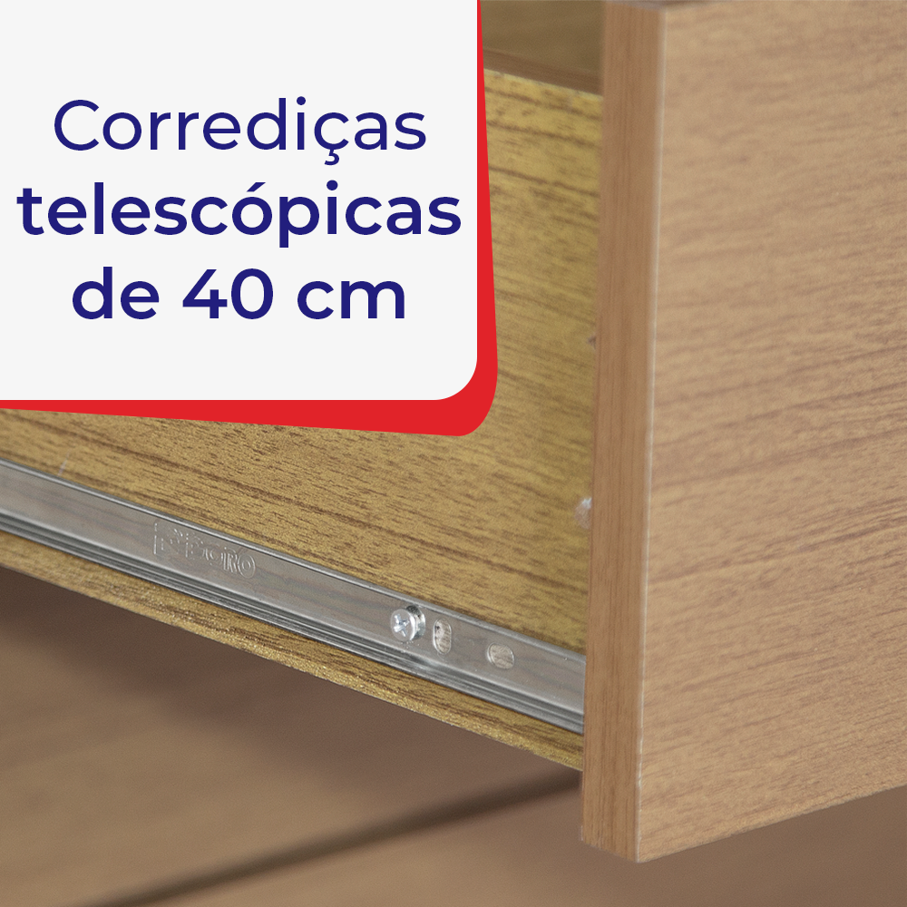 Guarda-Roupa Casal 3 Portas de Correr 6 Gavetas 273cm Miami D Doro 100% MDF Marrom/Cinamomo/Off White