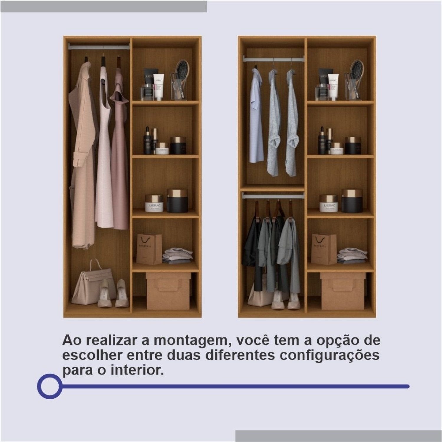 Guarda-Roupa Casal 2 Portas 6 Gavetas D Doro Coliseu 100% MDF Marrom/Cinamomo/Off White