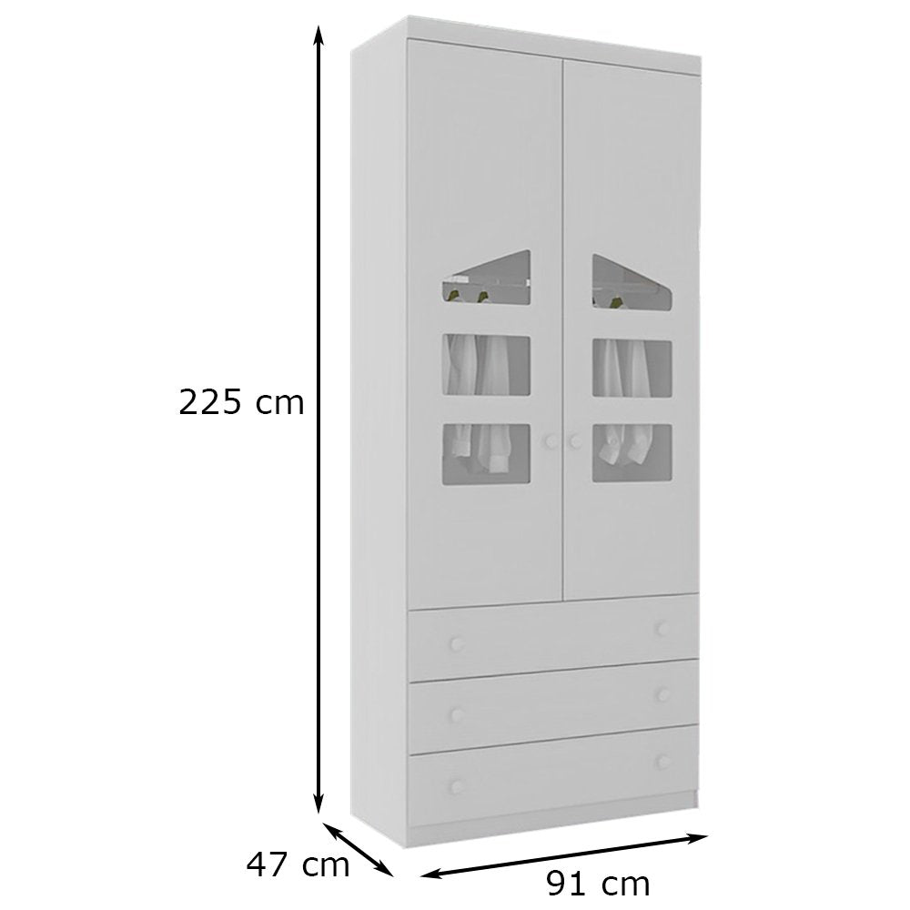 Quarto Infantil Phoenix Baby com Guarda-Roupa Modulado e Cômoda Eloísa 4 Peças Branco