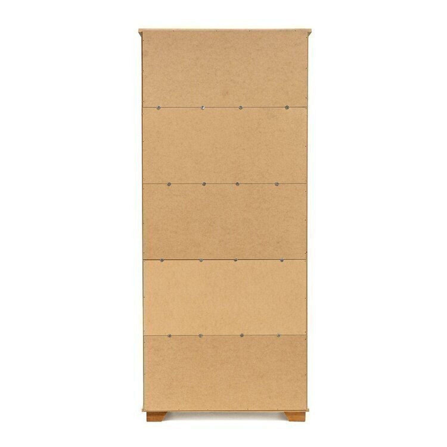 Conjunto Sala de Estar Ananda Rack Estante e Cristaleira Madeira Maciça Off White/Mel CabeCasa MadeiraMadeira