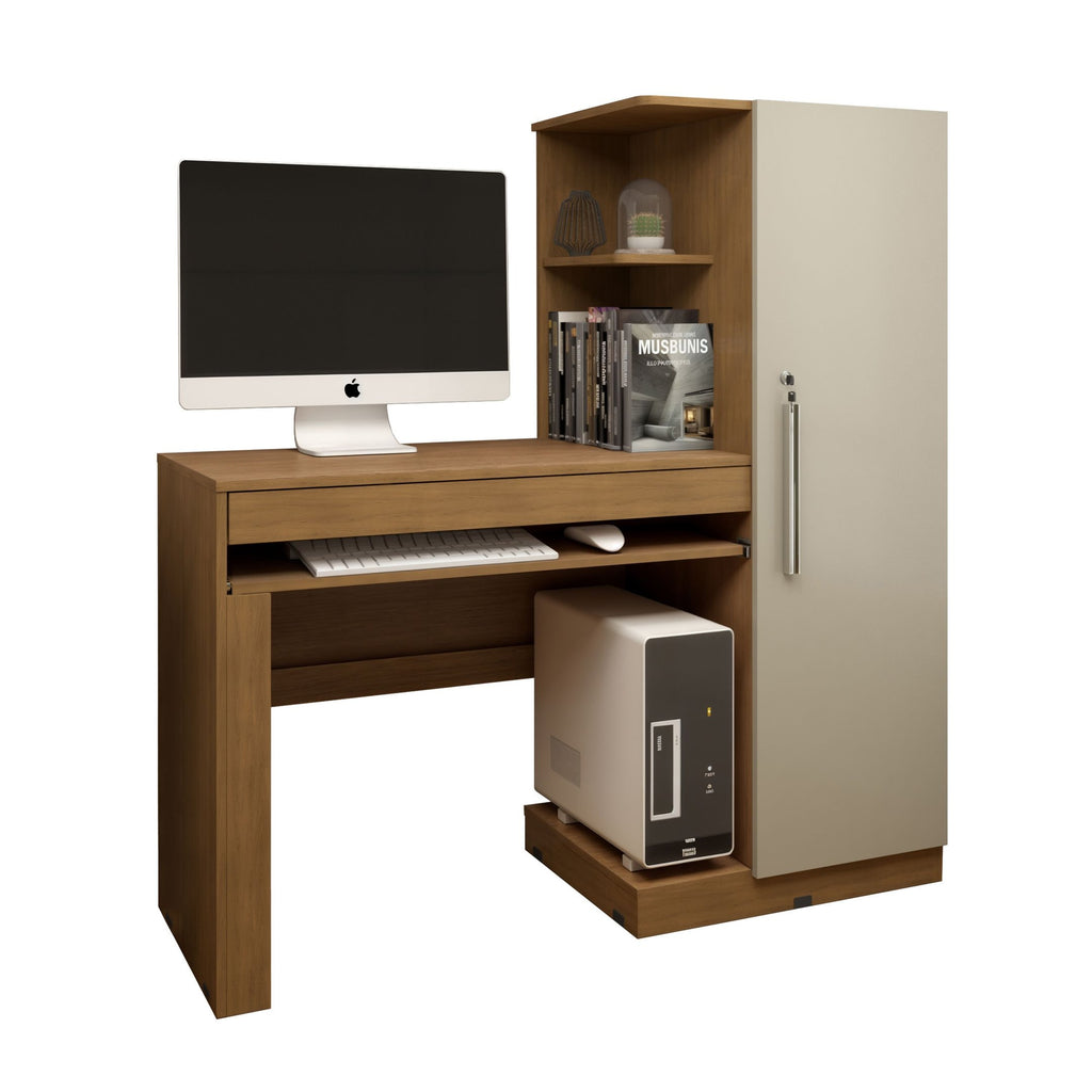 Mesa para Computador Escrivaninha com Armário Office 1 Gaveta 130cm Valdemóveis