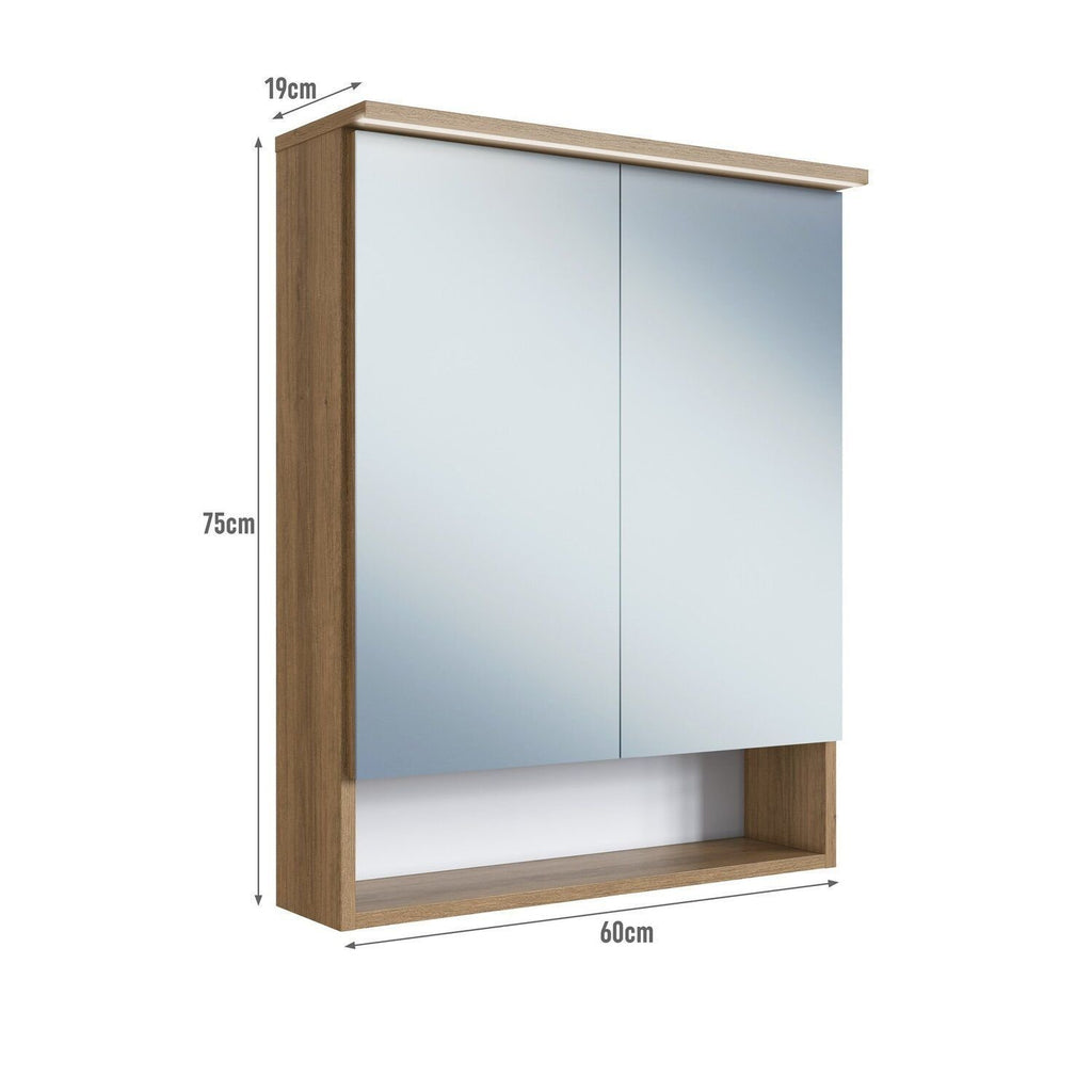 Conjunto para Banheiro Modulado Yescasa 156cm 5 Peças Cuba LED Bege/Mel/Arenas