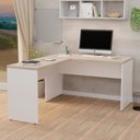 Escrivaninha Mesa Escritório em L Office 120cm Tampo 30mm Netmobil Branco