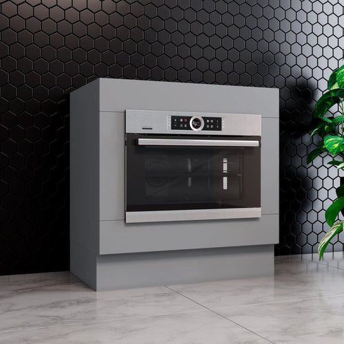 Balcão para Forno de Embutir sem Tampo Emily Espresso Móveis Cinza