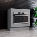Balcão para Forno de Embutir sem Tampo Emily Espresso Móveis Cinza