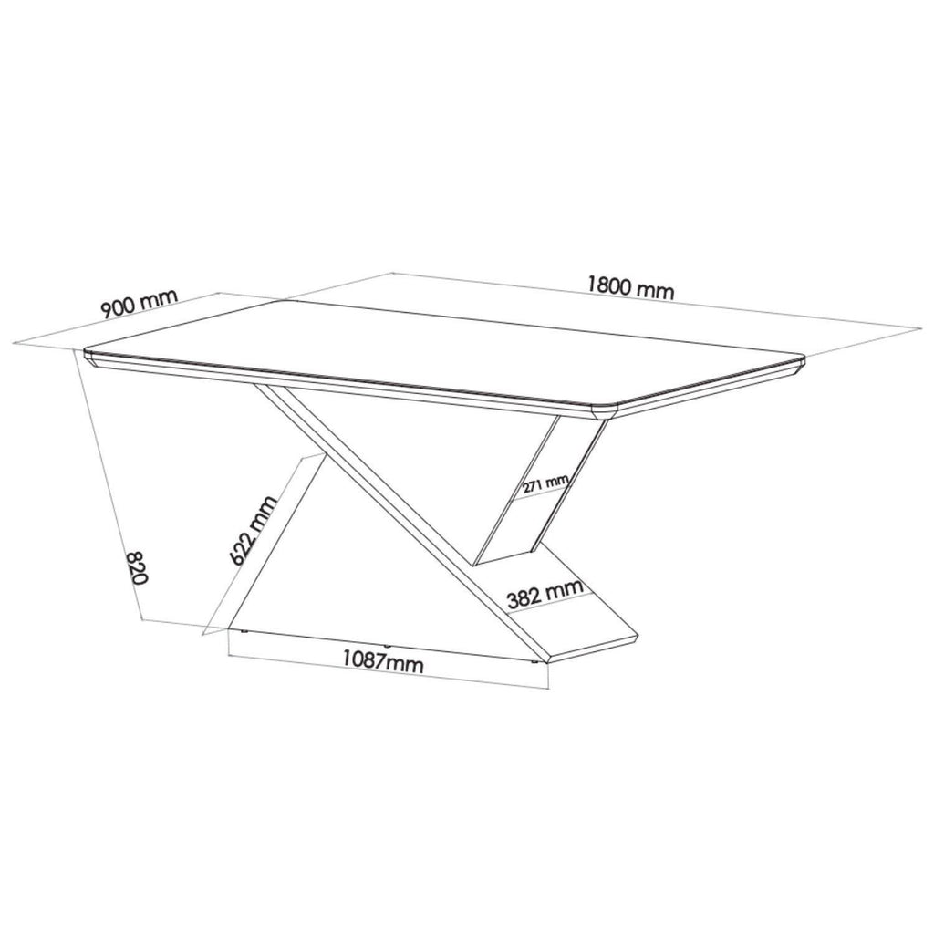 Conjunto Sala de Jantar Mesa Epic Tampo Vidro/MDF com 6 Cadeiras Iza Viero Cinza/Mel/Grafite
