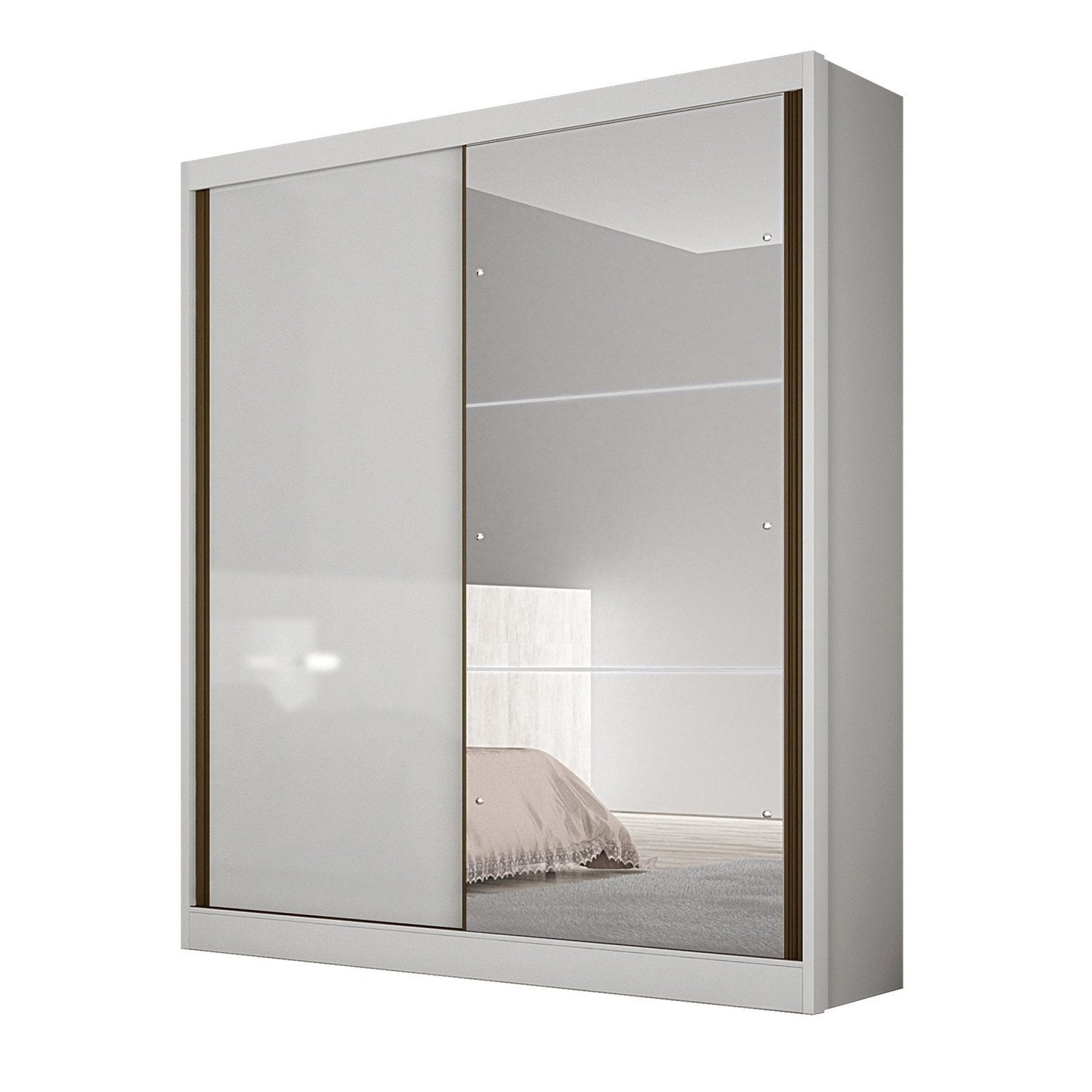 Guarda-Roupa Solteiro 2 Portas 3 Gavetas Toronto Novo Horizonte 100% MDF Branco