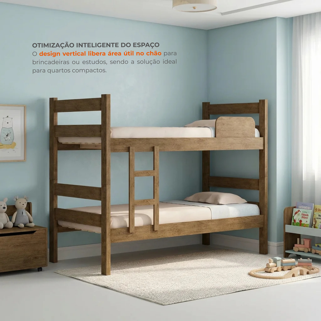 Beliche Solteiro Prisma Plus MDF Amadeirado Marrom J&A Móveis