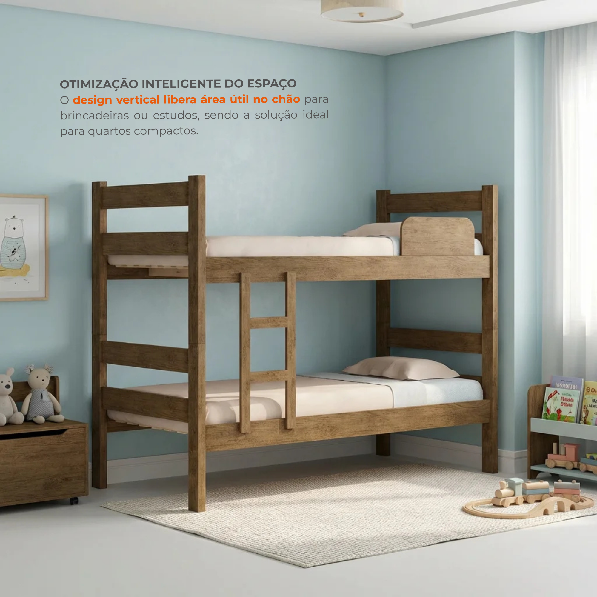 Beliche Solteiro Prisma Plus MDF Amadeirado Marrom J&A Móveis