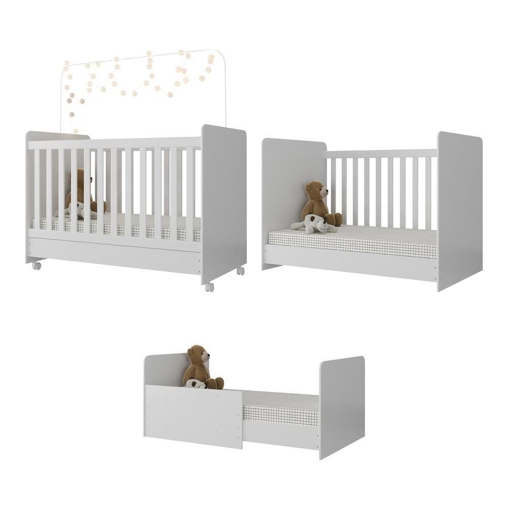 Quarto de Bebê Completo com Colchão, Poltrona de Amamentação e Puff Pimpolho Multimóveis MP4109